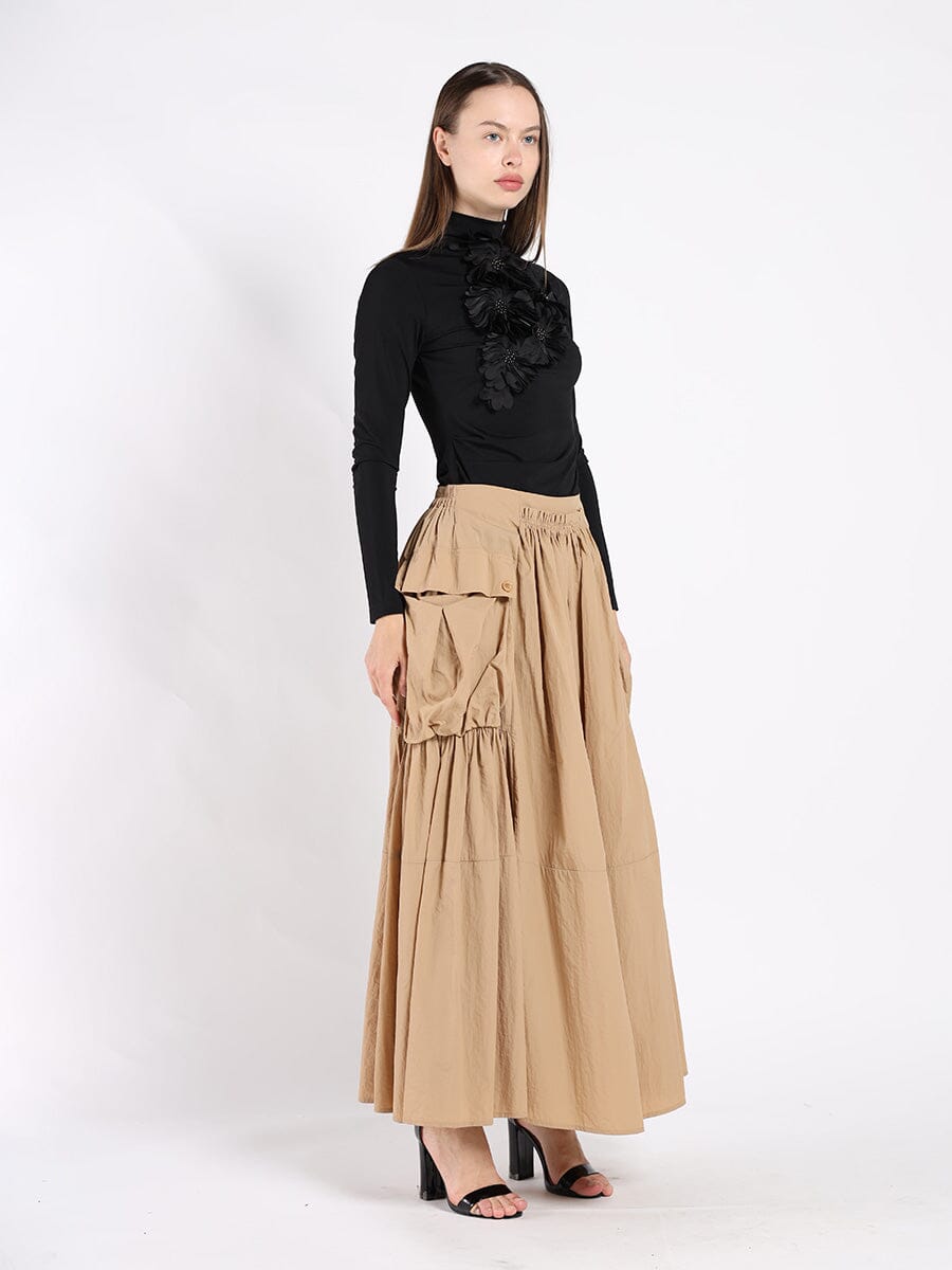 Long Sleeve Mock Neck T-Shirt TOP Gracia Fashion 