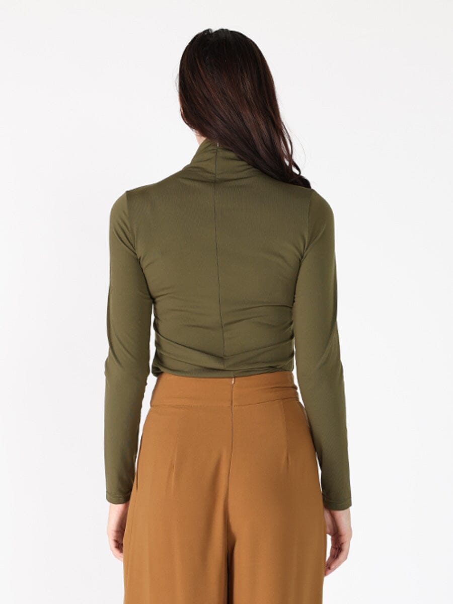 Long Sleeve Mock Neck T-Shirt TOP Gracia Fashion 