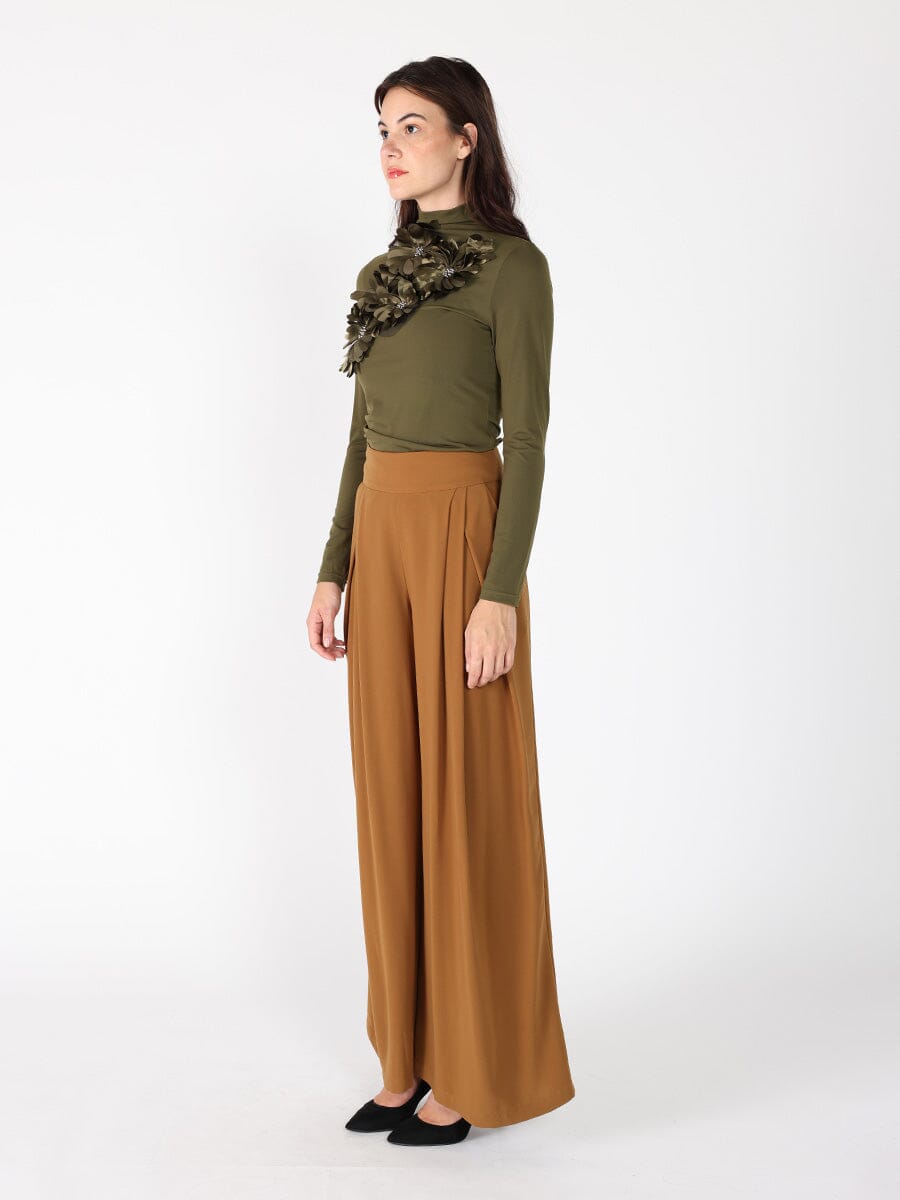 Long Sleeve Mock Neck T-Shirt TOP Gracia Fashion 