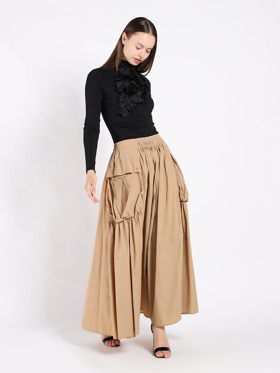 Long Sleeve Mock Neck T-Shirt TOP Gracia Fashion 