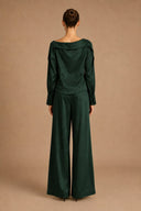 Long Sleeve Satin Off-Shoulder Top TOP Gracia Fashion 