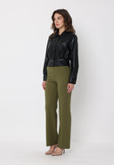 Long sleeve shirred shoulder collared jacket JACKET Gracia Fashion 