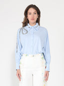 Long Sleeve Shirt Button Down Sequin Embellished TOP Gracia Fashion BLUE S 