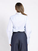 Long Sleeve Shirt with Rhinestone-Studded Collar TOP Gracia Fashion 