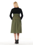 Long Sleeve Two Material Smocked Gathered Dress DRESS Gracia Fashion 
