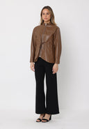 Long Sleeve Zipper Jacket With Drawstring JACKET Gracia Fashion 