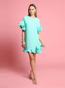 Loose Fitted Ruffle Sleeve Dress DRESS Gracia Fashion MINT S 