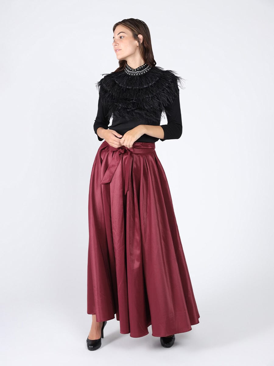 Maxi Full Skirt SKIRT Gracia Fashion PLUM S 