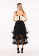 Mesh Skirt With Tiered Ruffle SKIRT Gracia Fashion 