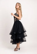 Mesh Skirt With Tiered Ruffle SKIRT Gracia Fashion 