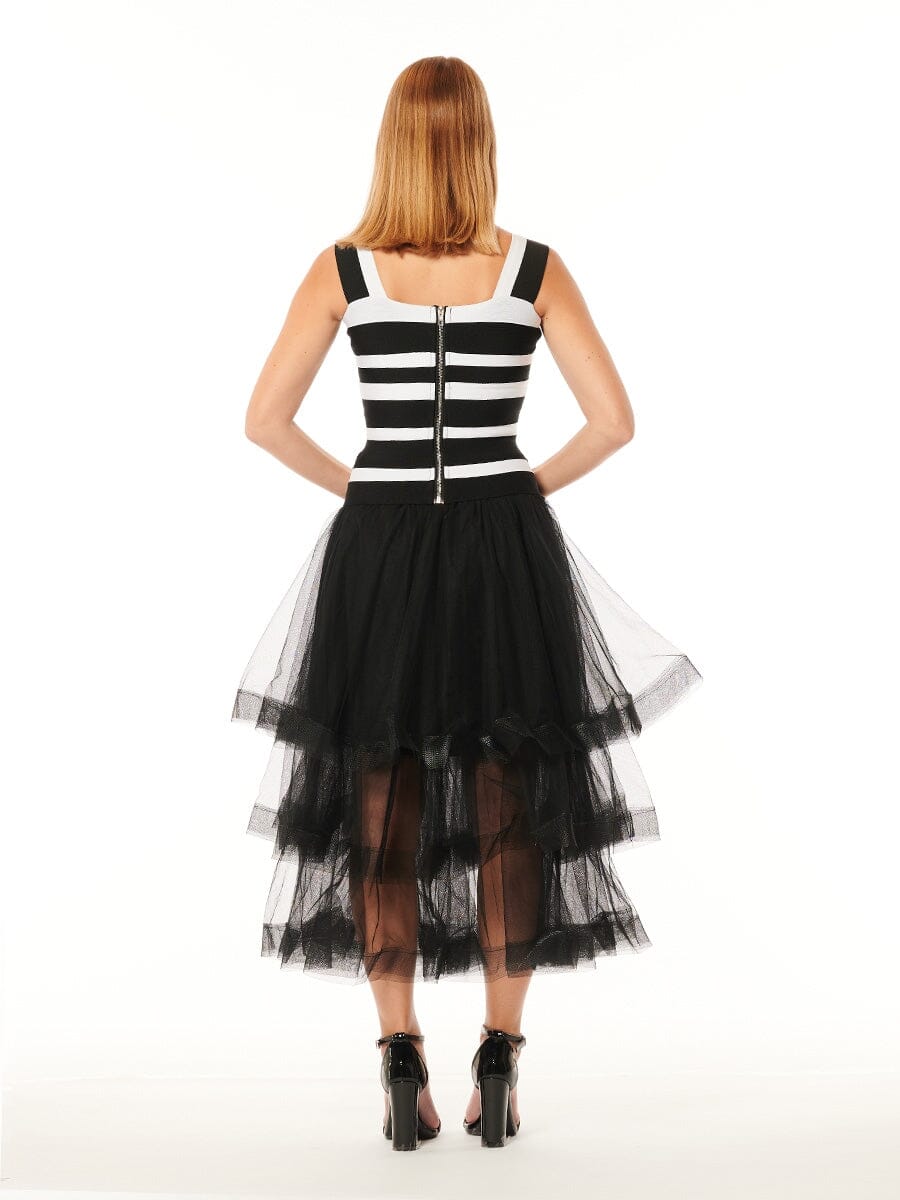 Mesh Skirt with Tiered Ruffle SKIRT Gracia Fashion 
