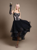 Mesh Skirt with Tiered Ruffle SKIRT Gracia Fashion 