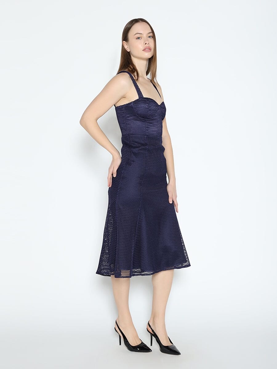 Mesh Sleeveles Bodycon Fish Tail Dress DRESS Gracia Fashion 