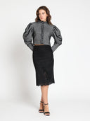 Midi Length Bottom Lace Detail Skirt SKIRT Gracia Fashion 