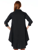 Modern Line Art Face Embroidered Collared Tunic Gracia Fashion 