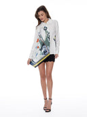 One Side Scarf Detail Short A - Line Shirt TOP Gracia Fashion 