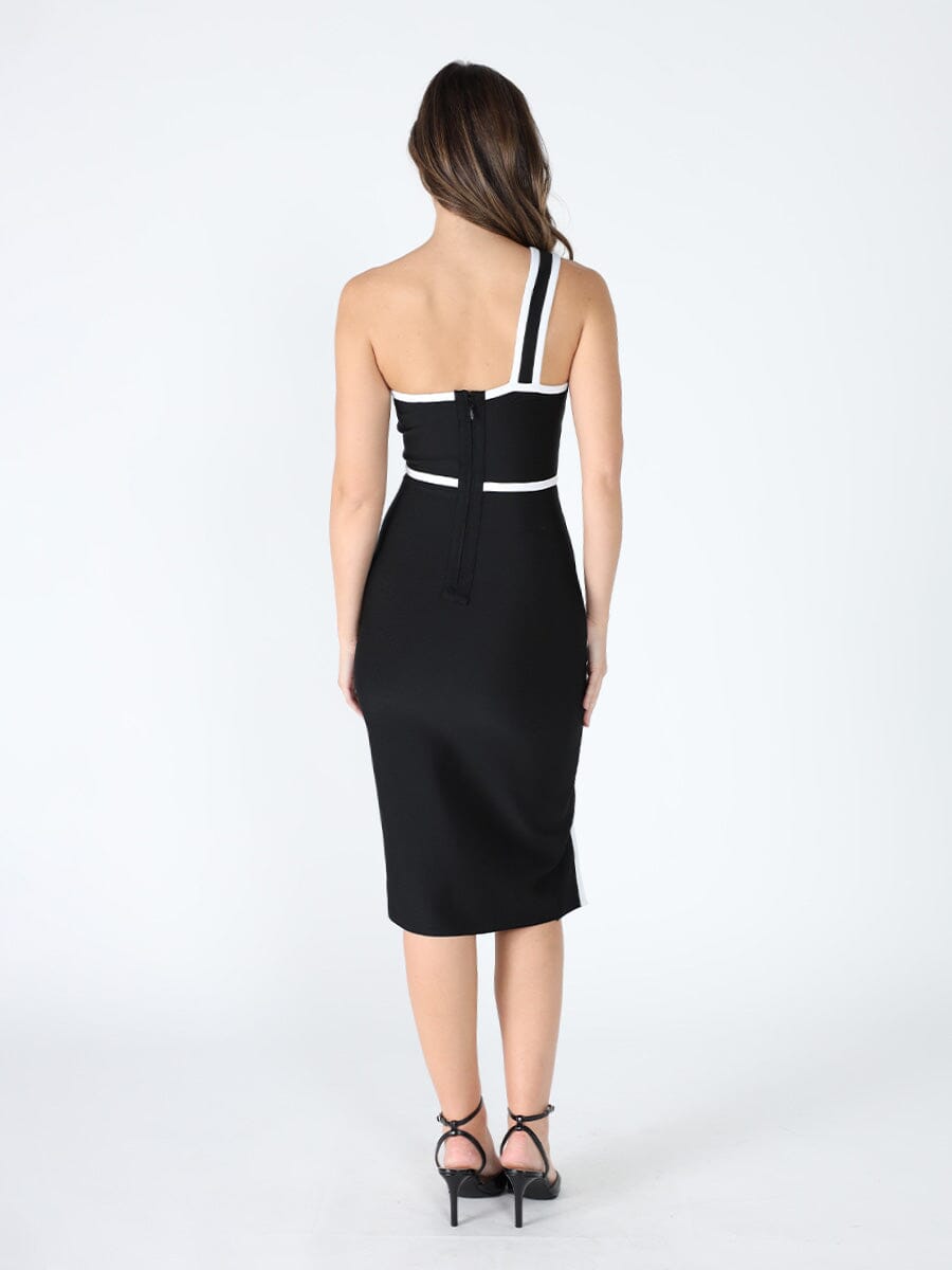 One side sleeve bottom slit dress DRESS Gracia Fashion 