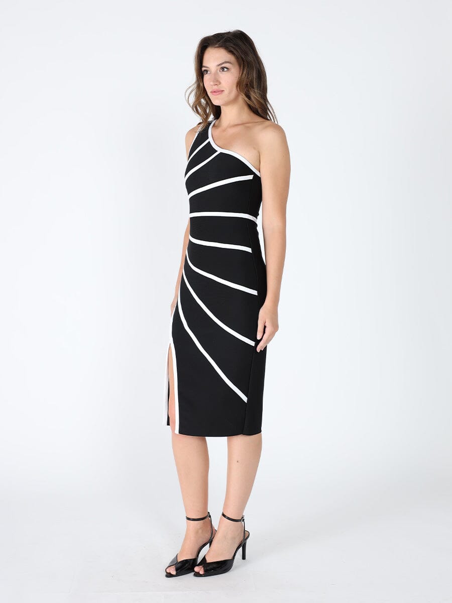 One side sleeve bottom slit dress DRESS Gracia Fashion 