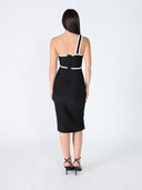 One Side Sleeve Bottom Slit Dress DRESS Gracia Fashion 