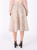 Organza Flocked Velvet Print Skirt SKIRT Gracia Fashion 