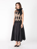 Organza-Like Neck Tie Sleeveless See-Through Top TOP Gracia Fashion 