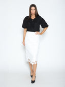 Paisley Lace Midi Pencil Skirt SKIRT Gracia Fashion 