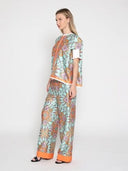 Paisley Print Loose Short Knit Cuff Sleeve Top TOP Gracia Fashion 