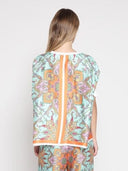 Paisley Print Loose Short Knit Cuff Sleeve Top TOP Gracia Fashion 