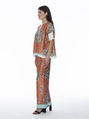 Paisley Print Wide Leg Pants PANTS Gracia Fashion 