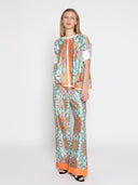 Paisley Print Wide Leg Pants PANTS Gracia Fashion 