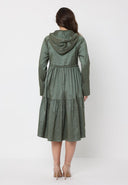 Parachute Gathered Hoodie Dress With Drawstring DRESS Gracia Fashion 