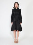 Parachute Gathered Hoodie Dress With Drawstring DRESS Gracia Fashion BLACK S 
