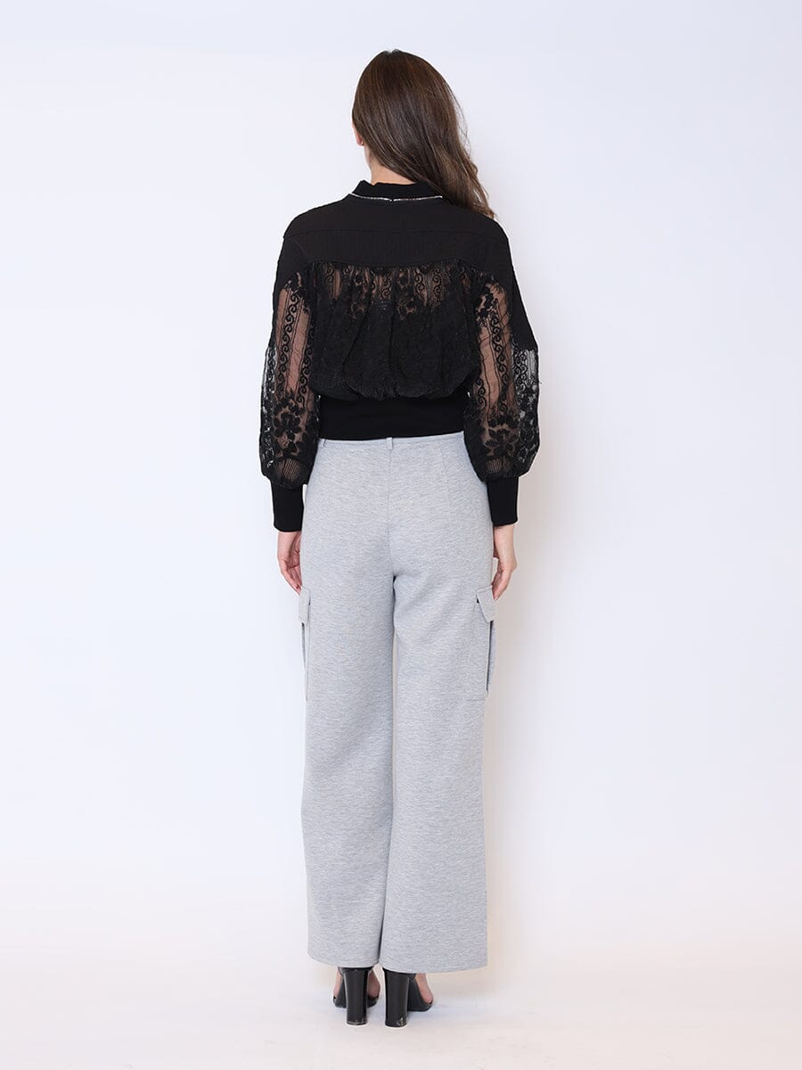 Patchwork Lace Embroidered Zip-Up Jacket JACKET Gracia Fashion 