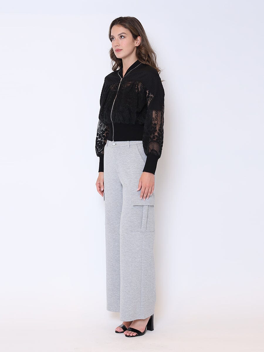 Patchwork Lace Embroidered Zip-Up Jacket JACKET Gracia Fashion 