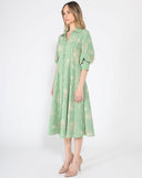 Patterned A-Line Dress with V-Neck Collar DRESS Gracia Fashion 