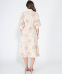 Patterned A-Line Dress with V-Neck Collar DRESS Gracia Fashion 