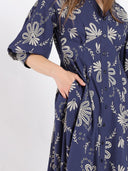 Patterned A-Line Dress with V-Neck Collar DRESS Gracia Fashion 