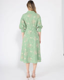 Patterned A-Line Dress with V-Neck Collar DRESS Gracia Fashion 