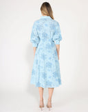 Patterned A-Line Dress with V-Neck Collar DRESS Gracia Fashion 