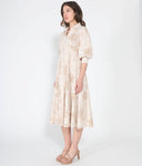 Patterned A-Line Dress with V-Neck Collar DRESS Gracia Fashion 