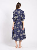 Patterned A-Line Dress with V-Neck Collar DRESS Gracia Fashion 