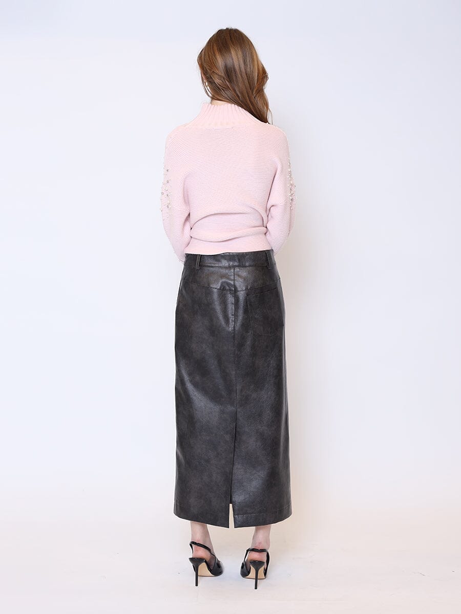 Pearl Beaded Long Sleeve Sweater SWEATER Gracia Fashion 