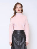 Pearl Beaded Long Sleeve Sweater SWEATER Gracia Fashion PINK S 