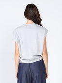 Pearl Beaded Round Neck Side Twist Knot Top SET Gracia Fashion 