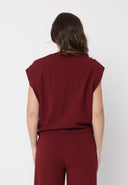 Pearl Beaded Round Neck Side Twist Knot Top SET Gracia Fashion 
