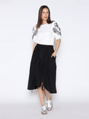 Pearl & Floral Embroidered Puff Sleeve T-Shirt TOP Gracia Fashion 