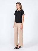 Pearl Work Round Neck Top TOP Gracia Fashion 