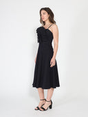 Pleated Detail Strap A-Line Dress DRESS Gracia Fashion 
