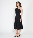 Pleated Detail Strap A-Line Dress DRESS Gracia Fashion 