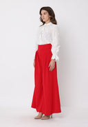 Pleated High Waist Wide Leg Long Pants PANTS Gracia Fashion 